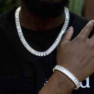 Platinum Diamond Necklace Rock Hip Hop Jewelry